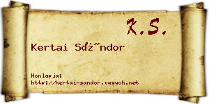 Kertai Sándor névjegykártya