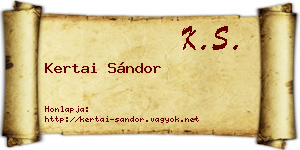 Kertai Sándor névjegykártya
